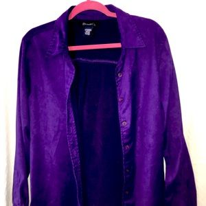 Denim & Co. Purple Velour Jacket THRIFTED